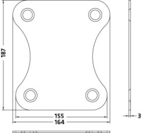 10° VR 10810 Extension Plate for cluster panels w/RAL