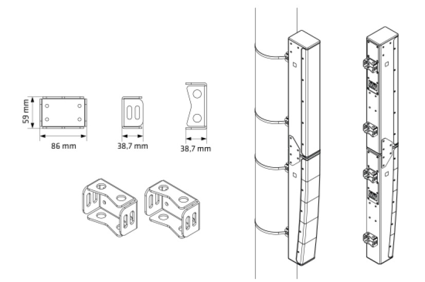 P10 Pole mount black