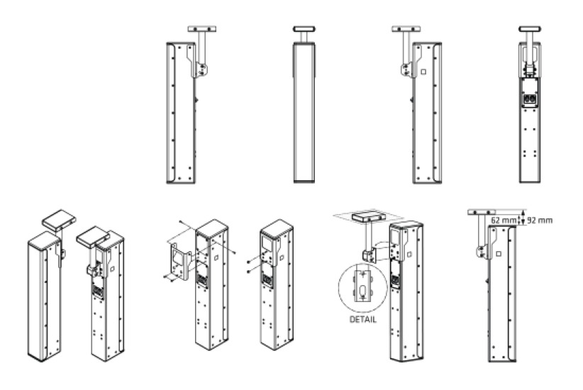 P10 Ceiling mount for 1x P10 black
